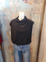 Faux Suede Detail Top