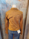 Faux Suede Button Up Top