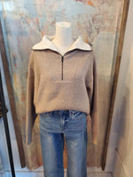 Zip Up Pullover Detail Collar