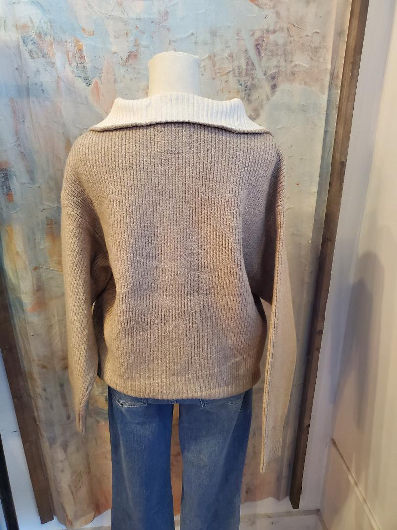Zip Up Pullover Detail Collar