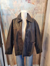 Washed Faux Leather Oversize Jacket