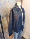 Washed Faux Leather Oversize Jacket