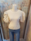 Rib Detail Short Sleeve Top