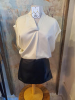 Shiny Faux Leather Skort