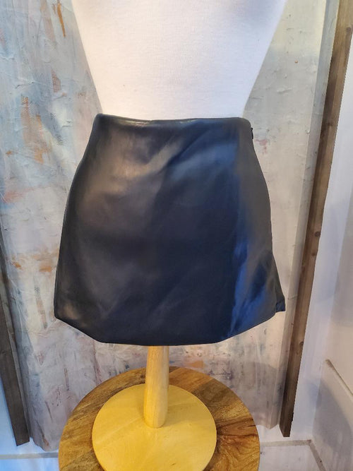 Shiny Faux Leather Skort