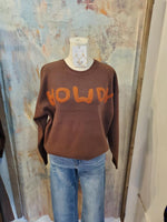 Howdy Embroidery Sweater Top