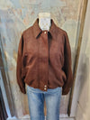 Faux Suede Zip Up Chocolate Jacket