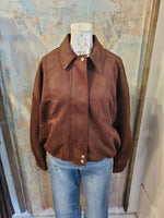 Faux Suede Zip Up Chocolate Jacket