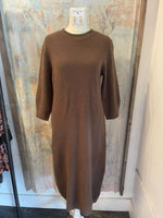 Round Neck Midi Length Sweater Dress