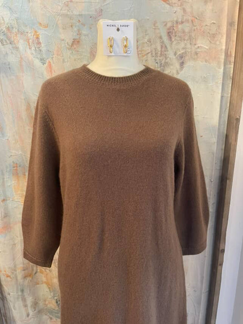 Round Neck Midi Length Sweater Dress