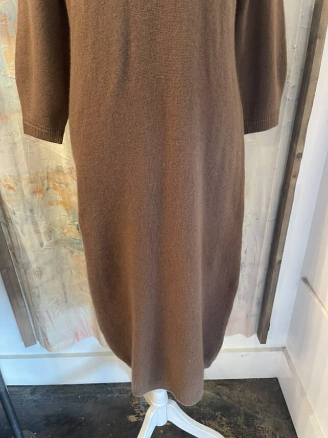 Round Neck Midi Length Sweater Dress