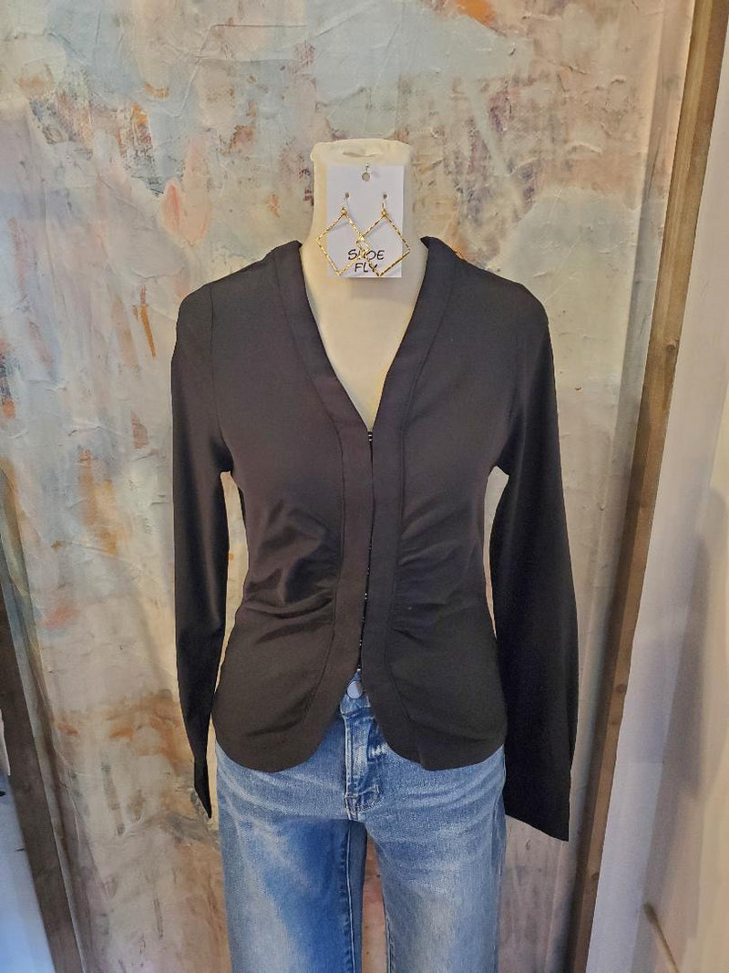 Shirring Detail Stretch Knit Top
