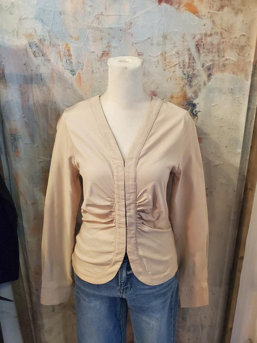 Shirring Detail Stretch Knit Top