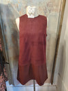 Sleeveless Faux Suede/Leather Dress
