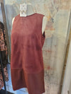 Sleeveless Faux Suede/Leather Dress