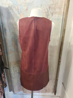 Sleeveless Faux Suede/Leather Dress