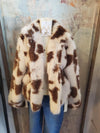 Faux Fur Cow Print Jacket