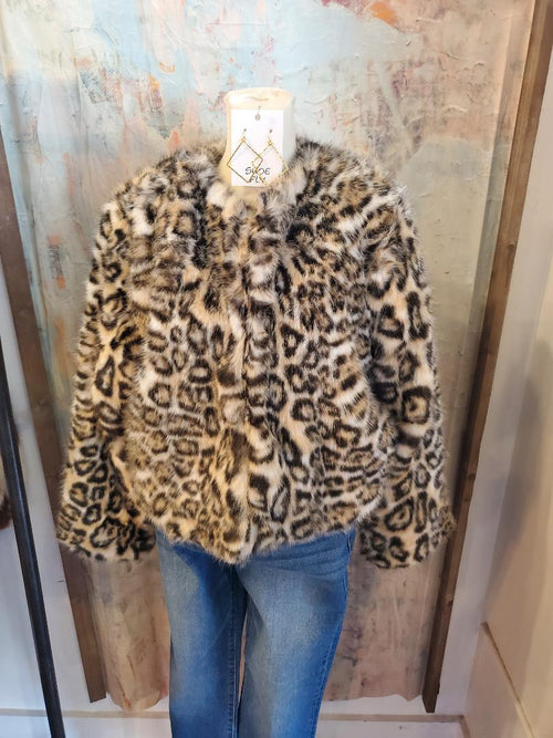Animal Print Faux Fur Jacket