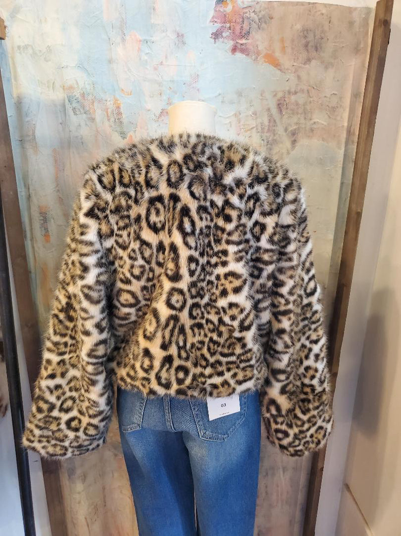 Animal Print Faux Fur Jacket