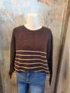 Stripe Front Seam Detail Long Sleeve Sweater