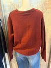 Solid Crew Neck Front Seam Knit Sweater