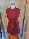 Mock Neck Belted Sleeveless Dress