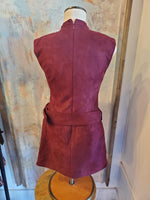Mock Neck Belted Sleeveless Dress