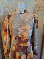 Sage Floral Zip Back Top