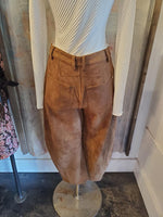 Suede Barrel Pants