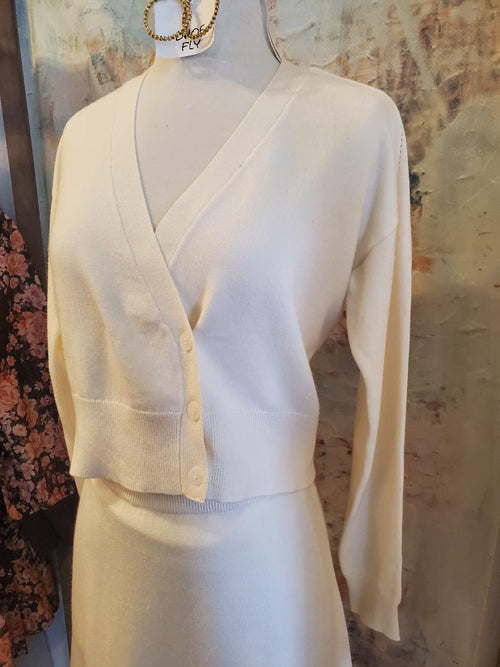 Knit V Neck Wrap Cardigan