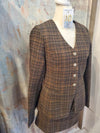 Plaid Tweed Button Down Blazer
