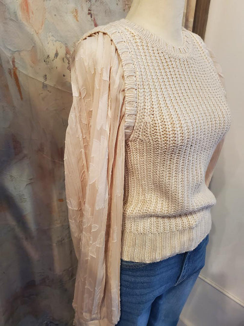 Contrast Sleeve Sweater Top