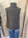 Turtleneck Side Slit Cable Sweater Vest