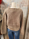 Texture Knit Bubble Sleeve Sweater