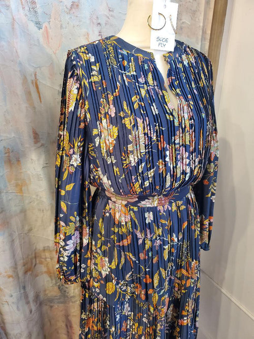 Stain Floral Long Sleeve Dress