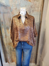 Gold Print Oversized Top
