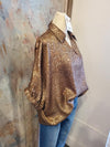 Gold Print Oversized Top