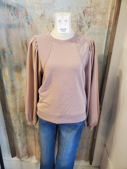 Pleat Detail Sweatshirt Top