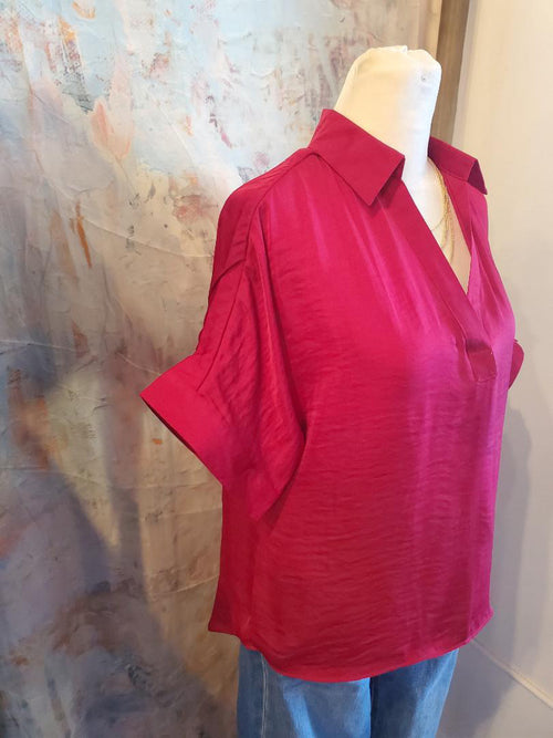 Short Sleeve Collar Top