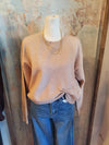 Side Gather Detail Knit Sweater Top