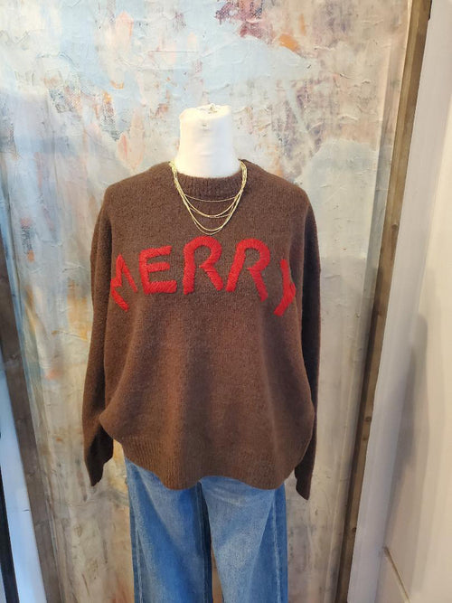 Merry Embroidered Knit Sweater