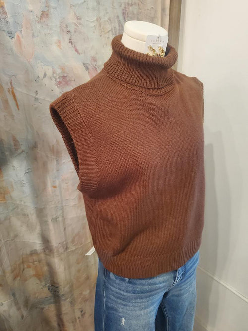 Turtle Neck Sweater Vest_
