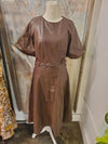 Super Soft Faux Leather Dress with Belt Detail