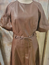 Super Soft Faux Leather Dress with Belt Detail