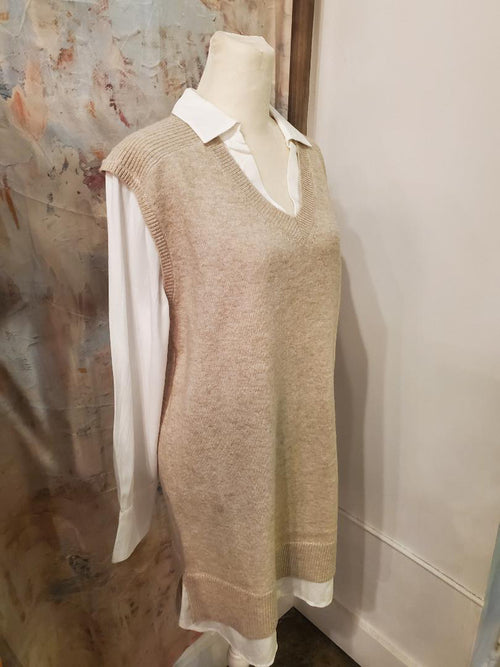 Mixed Media Shirt Tunic/Dress