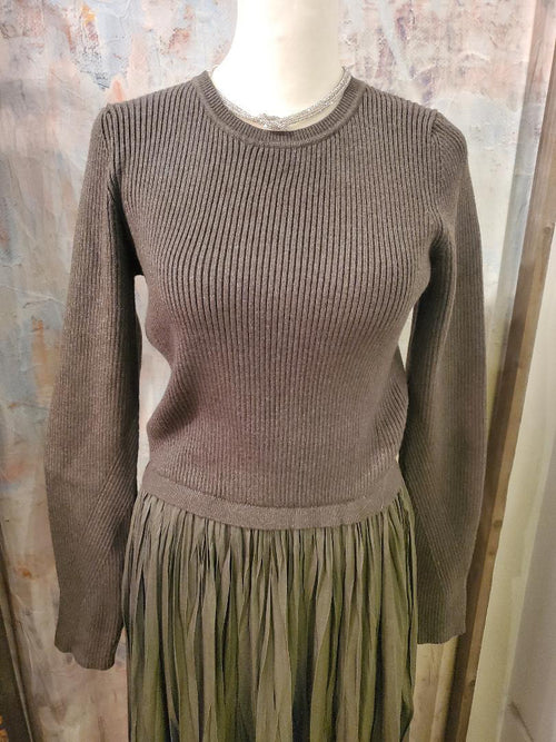 Mixed Media Olive Dress