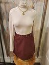 Suede Mini Skirt with Brass Studs