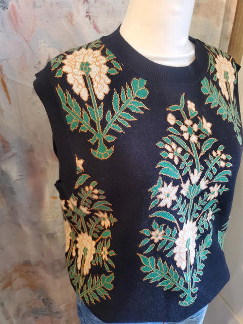 Floral Print Sleeveless Vest