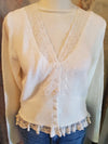 Lace Contrast Knit Cardigan