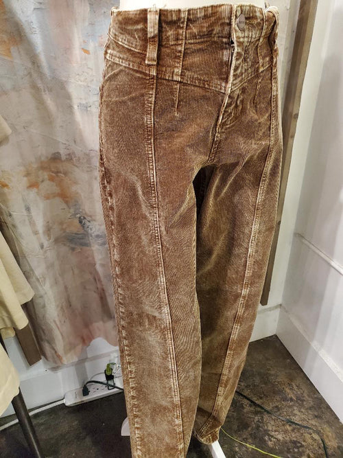 High Rise Wide Front Corduroy Pants